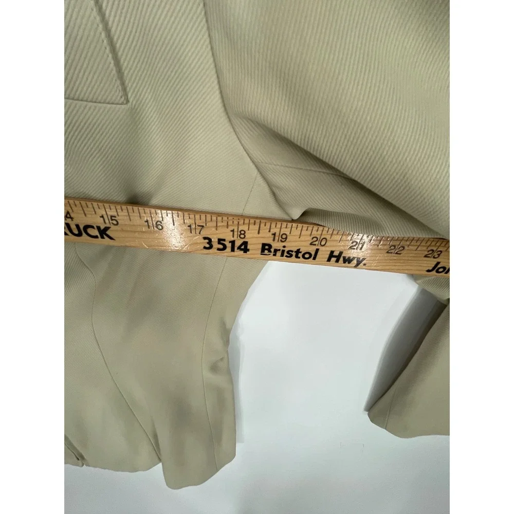 AKA Eddie Bauer Women Jacket 12 Zip Front Beige Twill Mandarin Collar